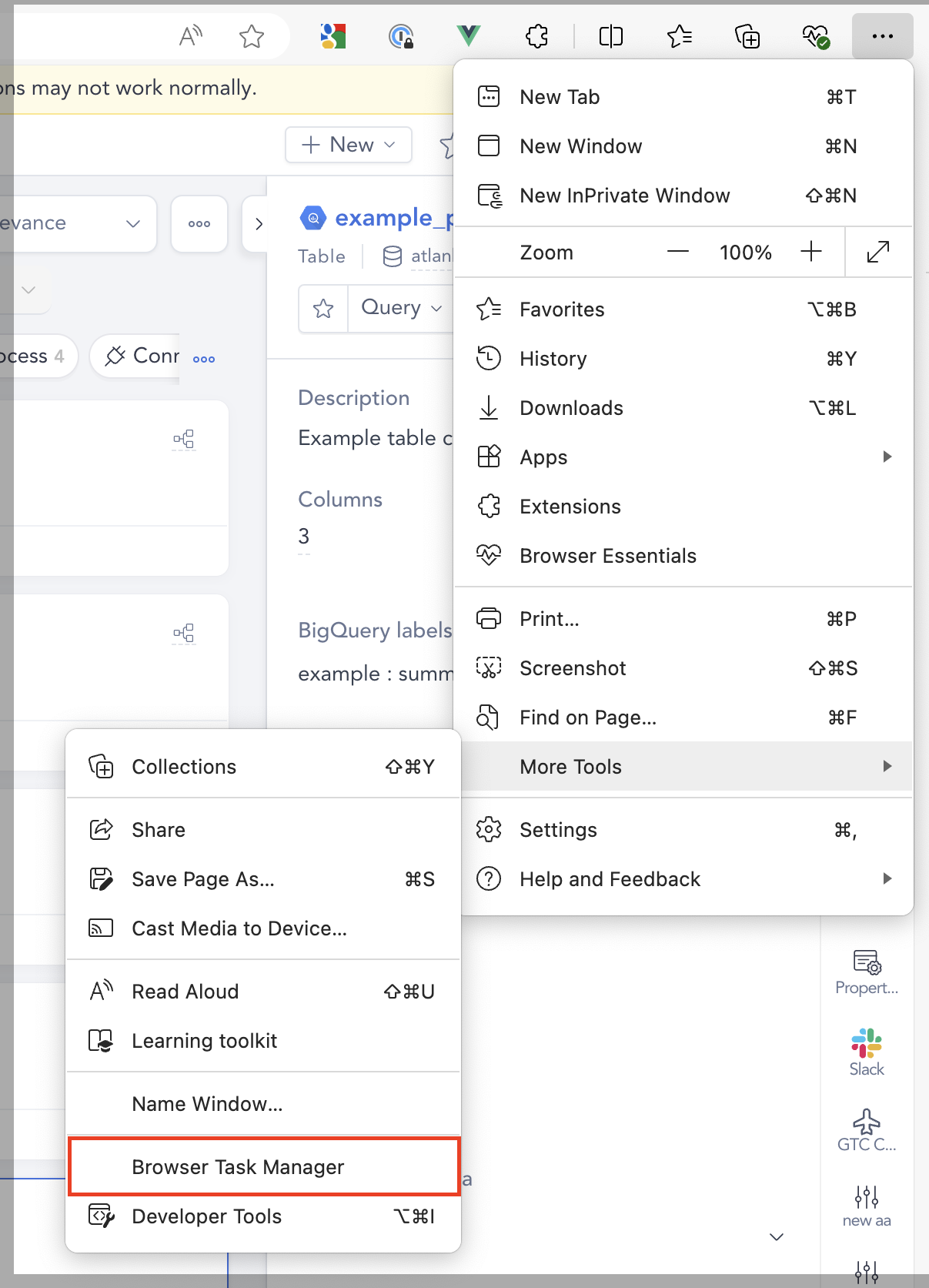 Browser task manager